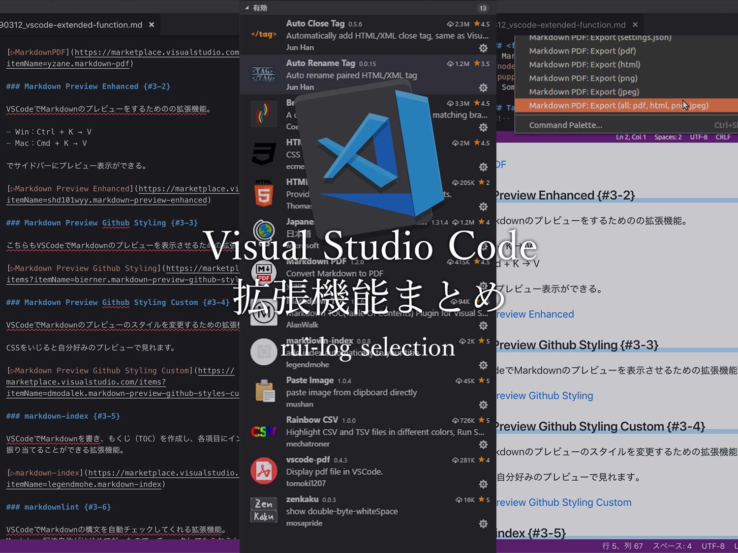 VisualStudioCodeの拡張機能まとめ