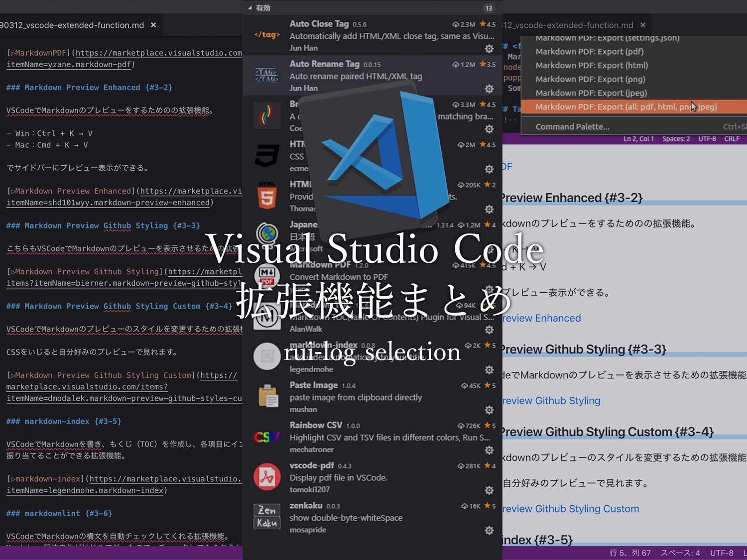 私がインストールしたvisual Studio Codeの拡張機能まとめ ルイログ ガジェットやモノで生活に刺激を