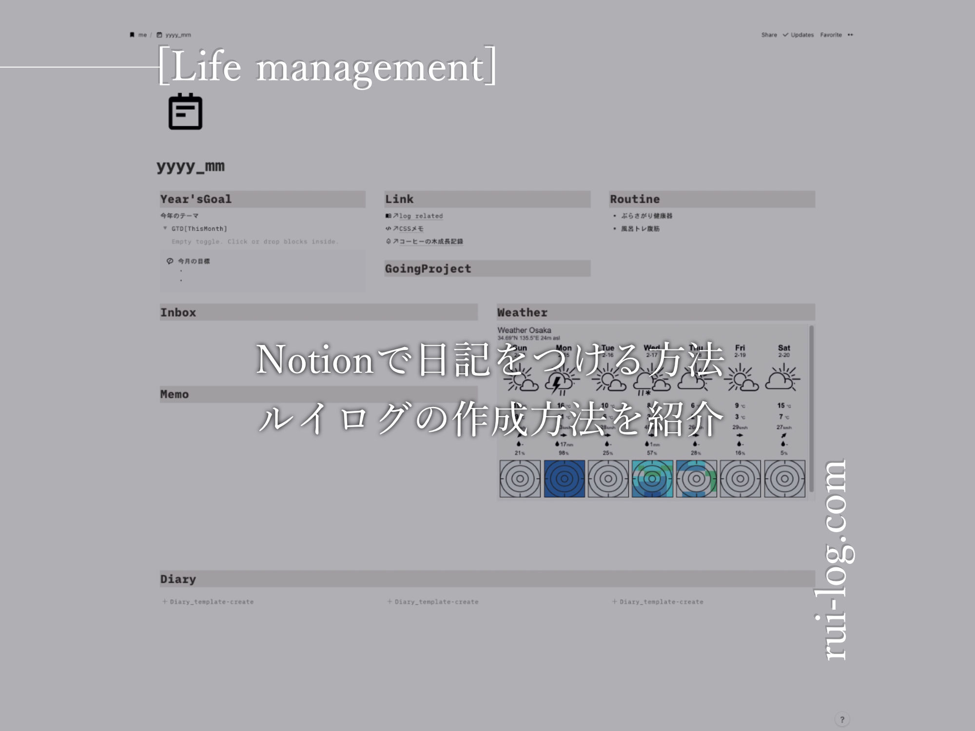 Notionで日記を書く方法 ルイログの作成方法 サンプルを紹介 ルイログ