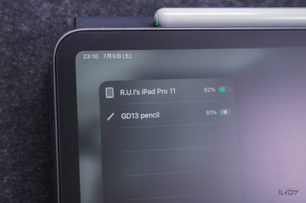 GOOJODOQ GD13 はiPadでバッテリー状態が確認できる