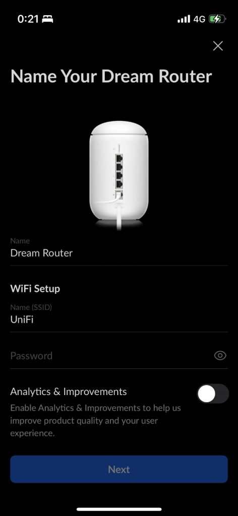 Ubiquiti UniFi Dream Router 専用アプリUniFi Networkのスクリーンショット
