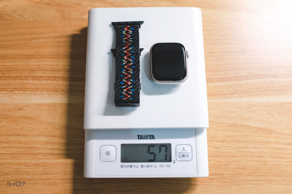 PITAKA Apple Watch バンド（ラプソディ）とApple Watch8の重さ