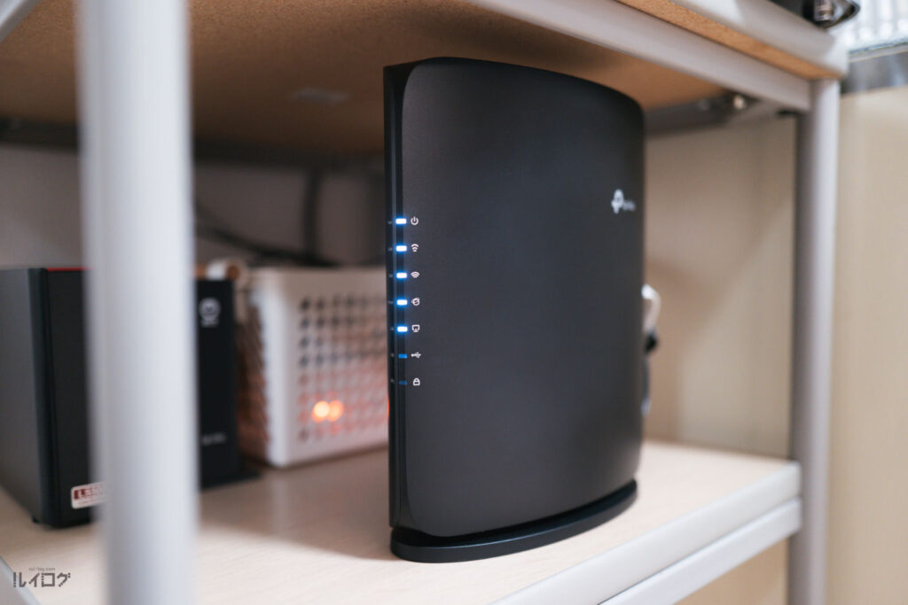 Wi-Fi 7ルーターTP-Link Archer BE450（Amazon限定モデル）本体縦置き