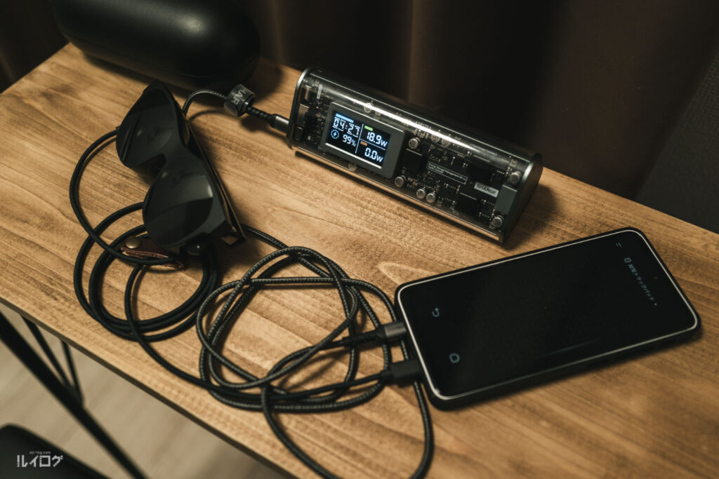 SHARGE Shargeek 170 モバイルバッテリーにXREAL Beam Proを接続しARグラスで動画干渉を楽しむ
