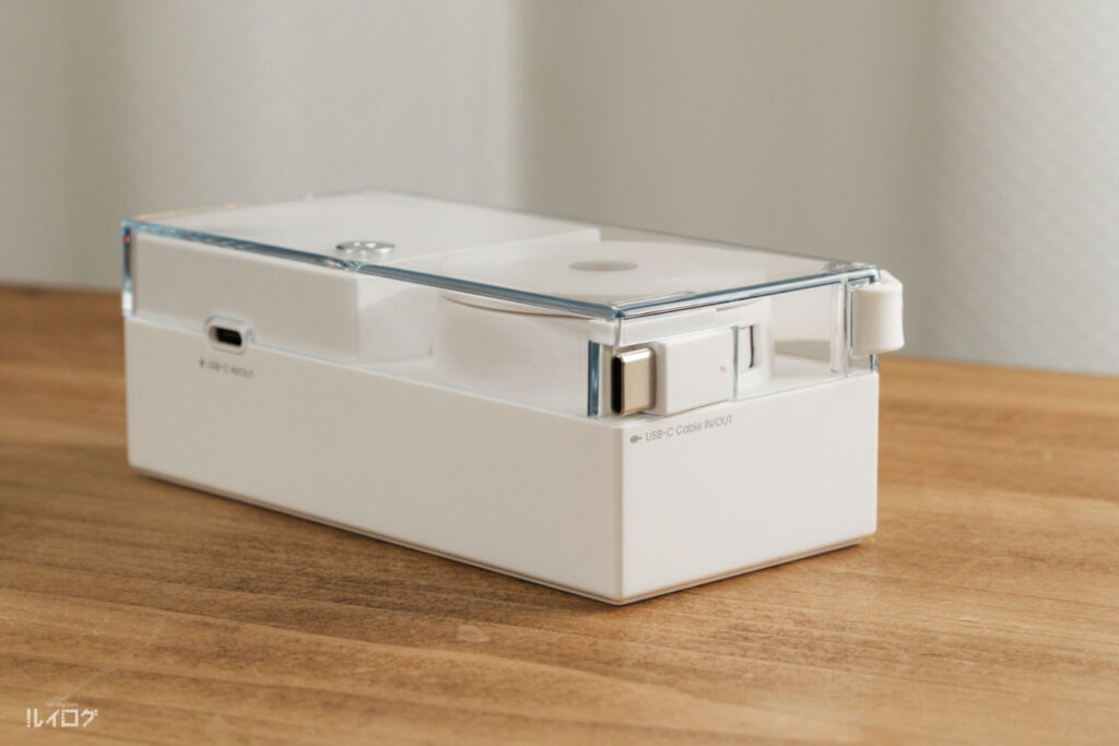 SHARGEコンセント一体型3in1モバイルバッテリー本体のケーブルを収納した状態