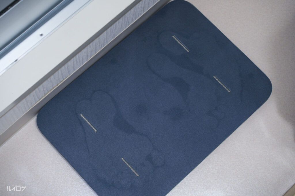 Smart Bath Matにお風呂上がりに乗ったときの濡れ方